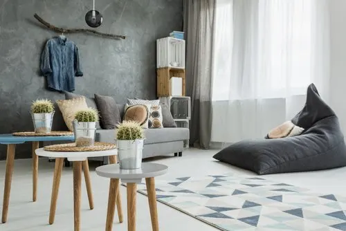 Decoración de casa en gris y minimalista