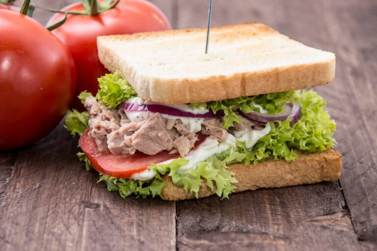Delicioso sándwich de atún