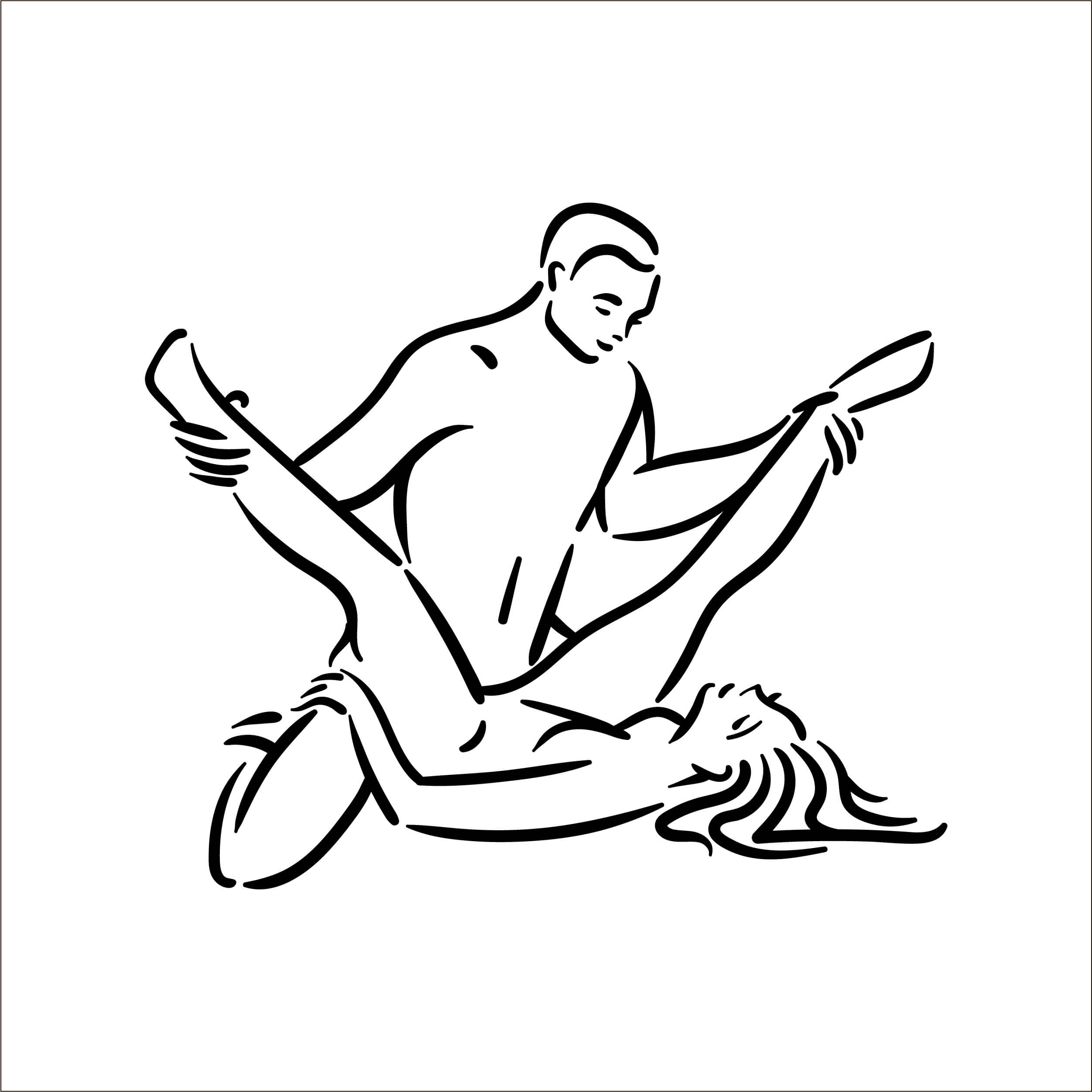 Postura abierta de piernas.