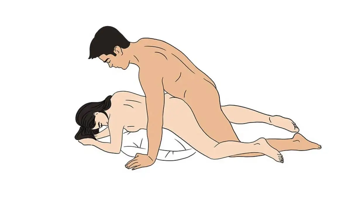 Postura de escorpión del Kamasutra.