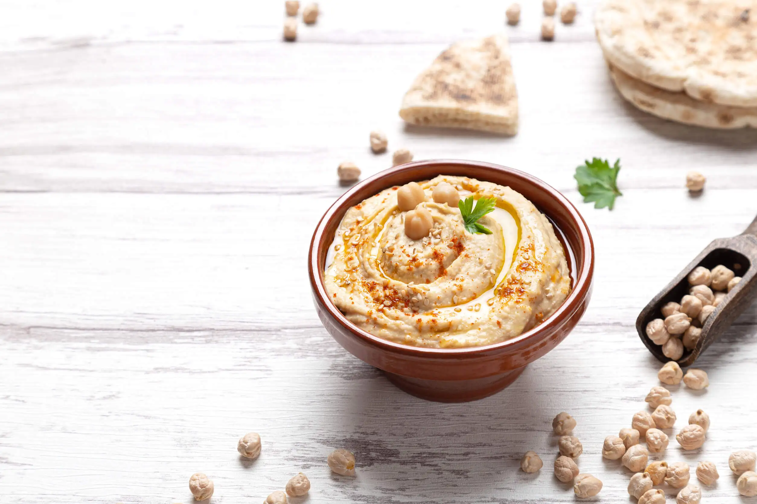 Hummus con garbanzos.
