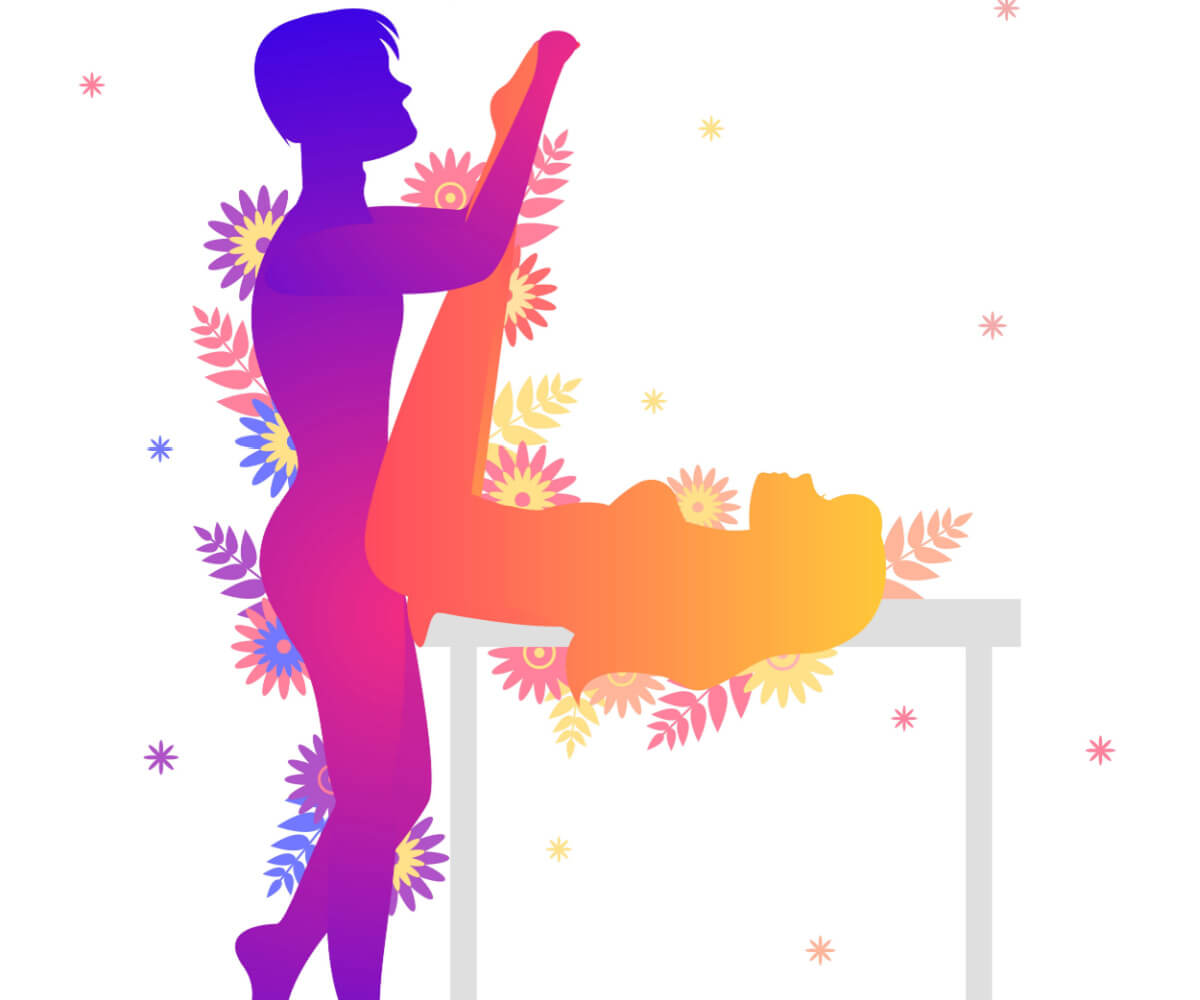 Sobre la mesa, postura sexual.