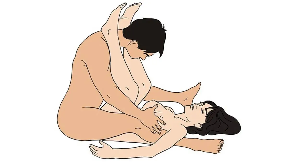 Postura del Kamasutra sentado.