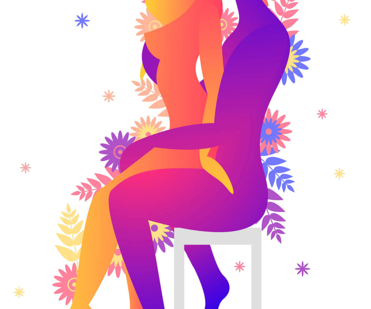 Sentados, posiciones del Kamasutra.