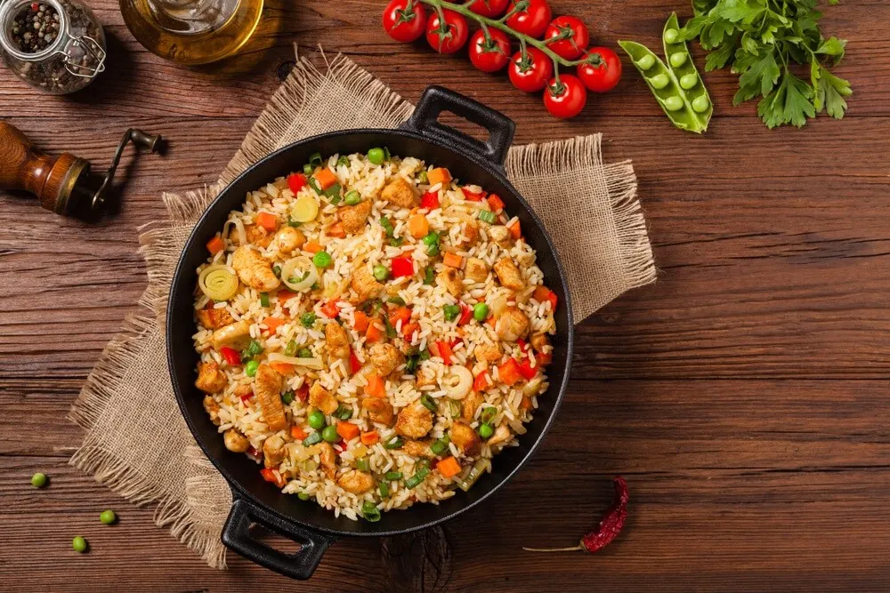 Arroz frito.