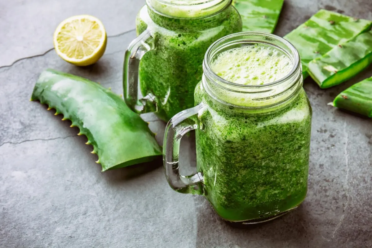 Licuado de aloe vera, piña, pepino y naranja