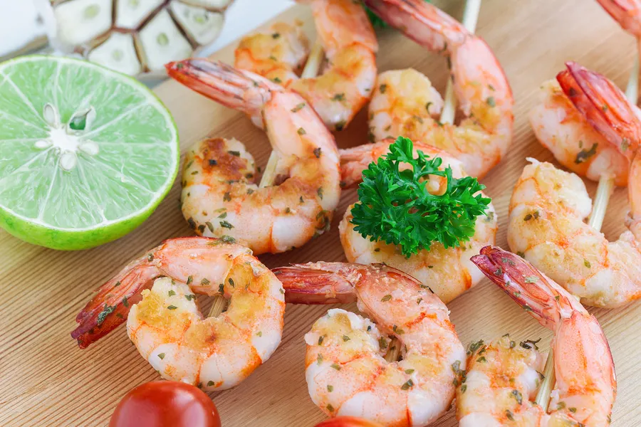 Langostinos para la cena de San Valentín.
