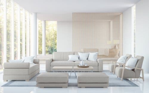 Salón con luz natural, un hogar libre de estrés