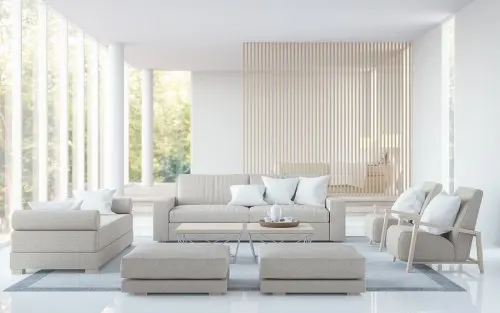 Salón con luz natural, un hogar libre de estrés
