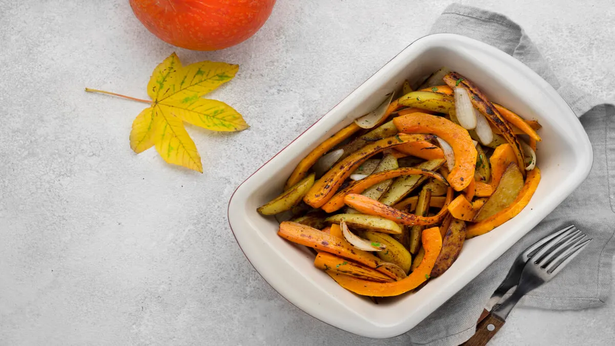 Tiras de calabaza asadas.