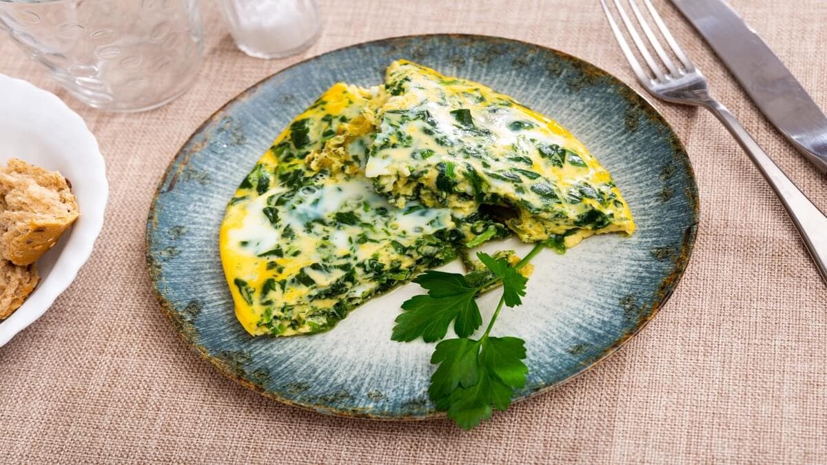 Tortilla de espinacas.