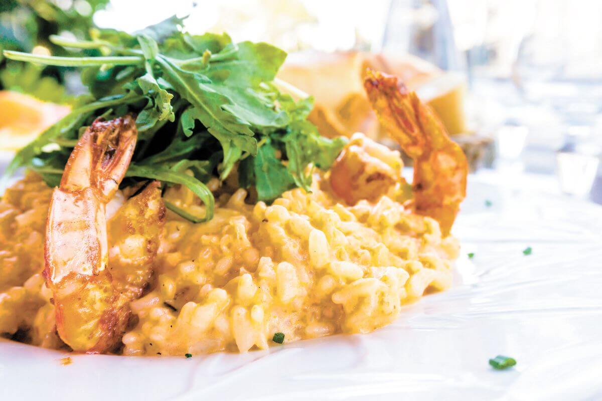 Arroz con langostinos.