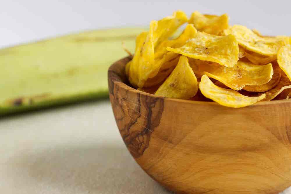Snacks saludables de chips vegetales