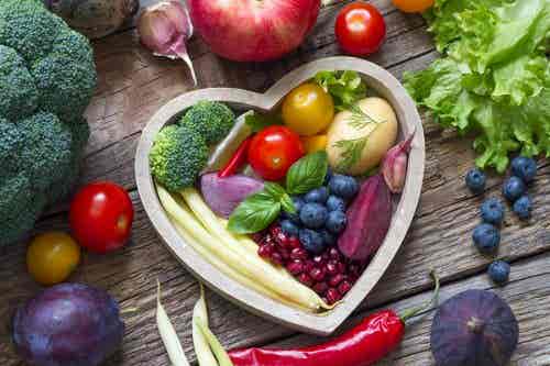 verduras en forma de corazón
