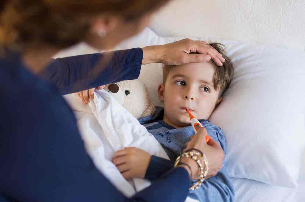 a child with a fever because of croup