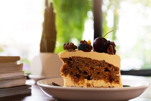 Pastel de café y arándanos sin azúcar