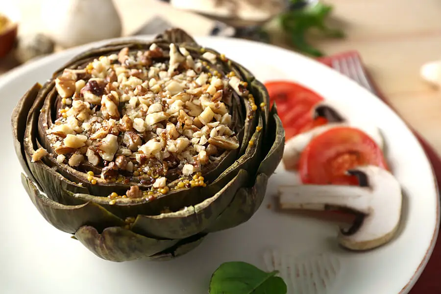 Alcachofas rellenas de arroz.