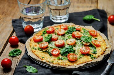 Pizza con base de coliflor