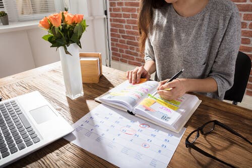 Mujer planificando el año