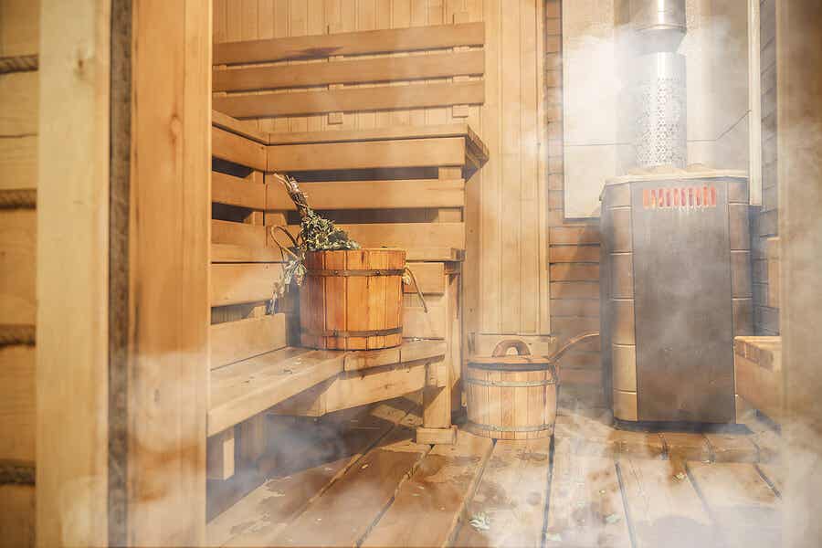 Sauna in legno.