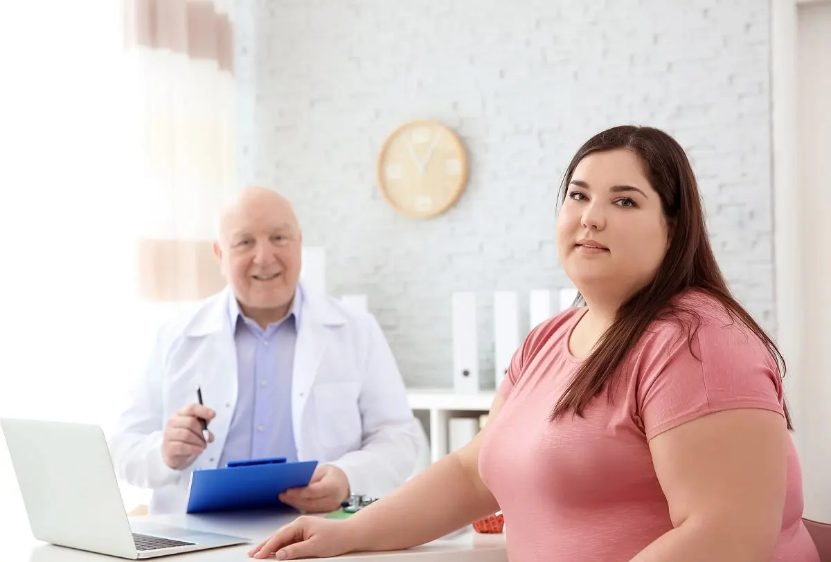 Mujer con obesidad y diabetes tipo 2.