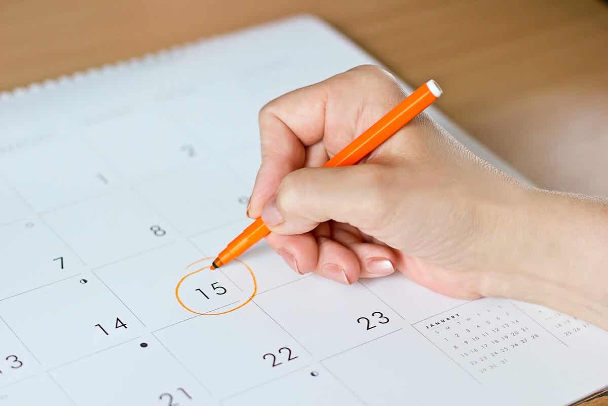 Calendario menstrual y sincronización del período.