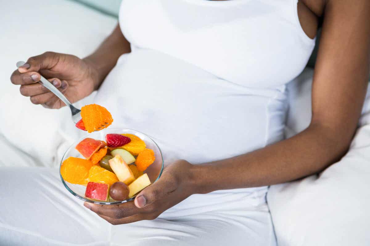 Comida saludable durante el embarazo.