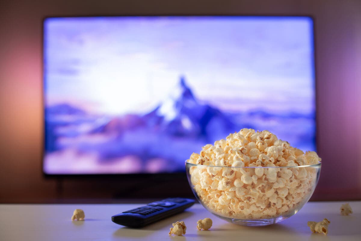 Palomitas de maíz para ver una película.