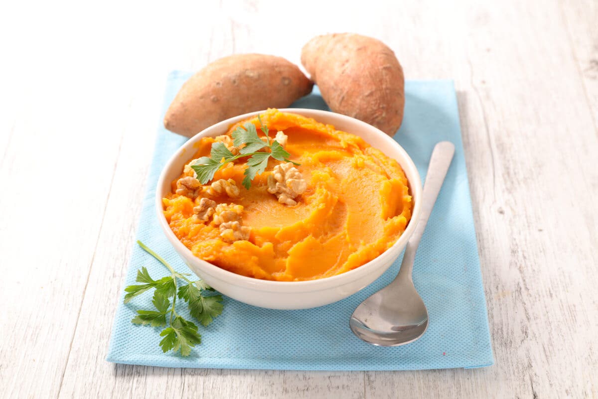Puré de boniato como receta saludable