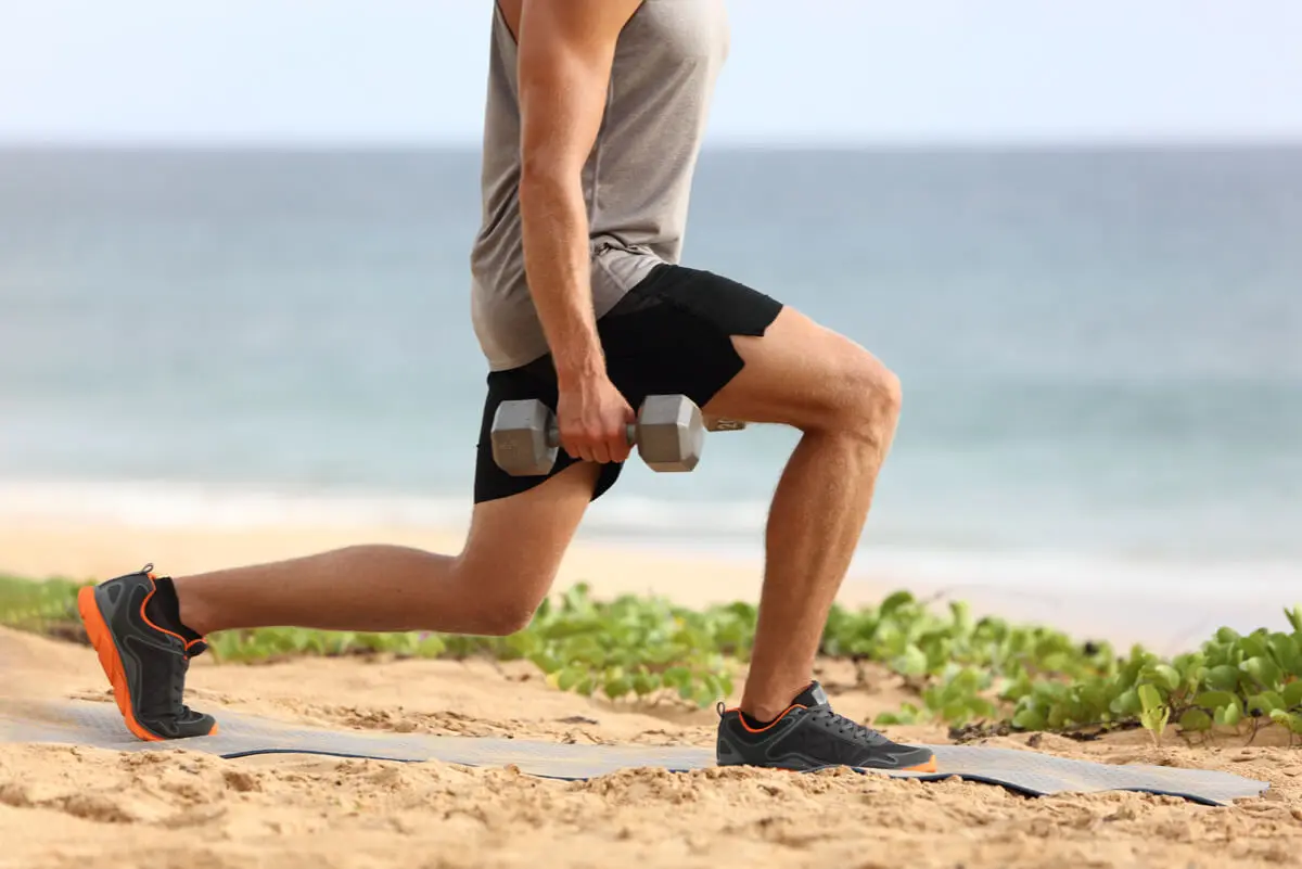 Exercícios na praia.