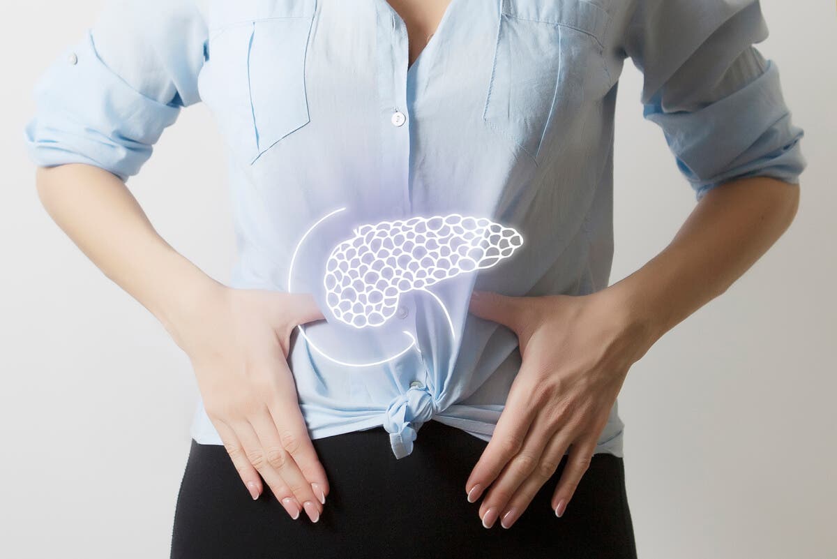 Páncreas en el cuerpo.