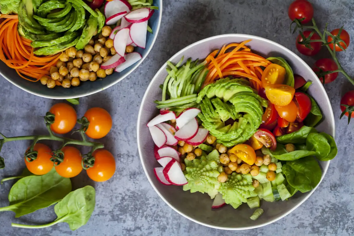 Vegetales en la dieta.