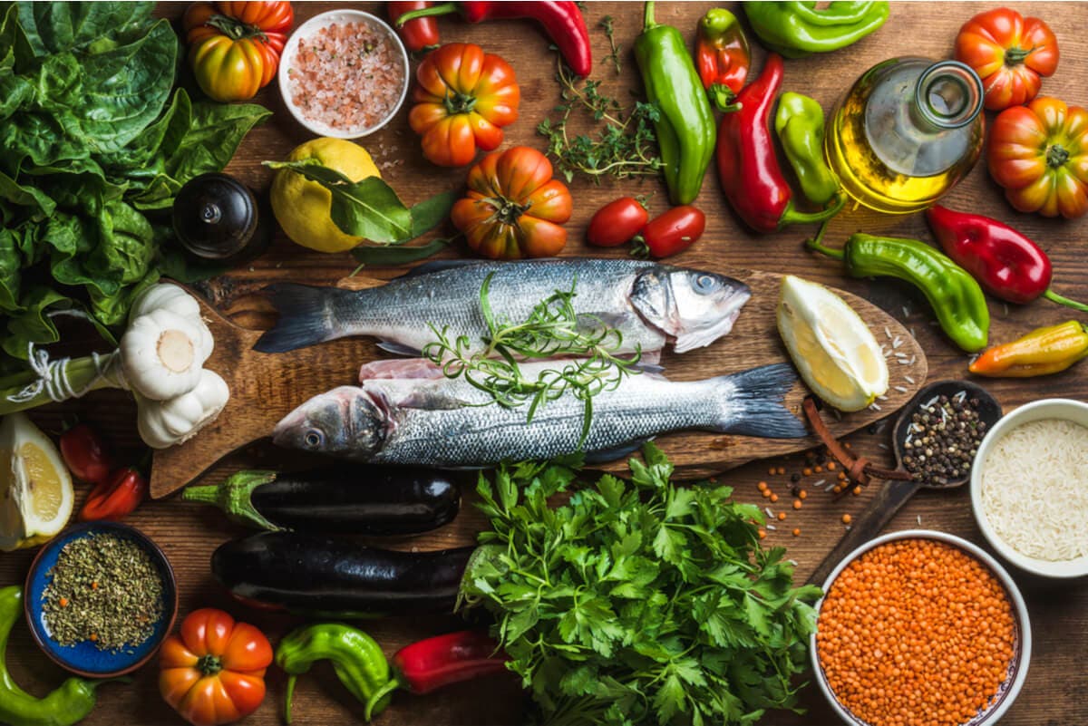 Dieta mediterránea y sus componentes.
