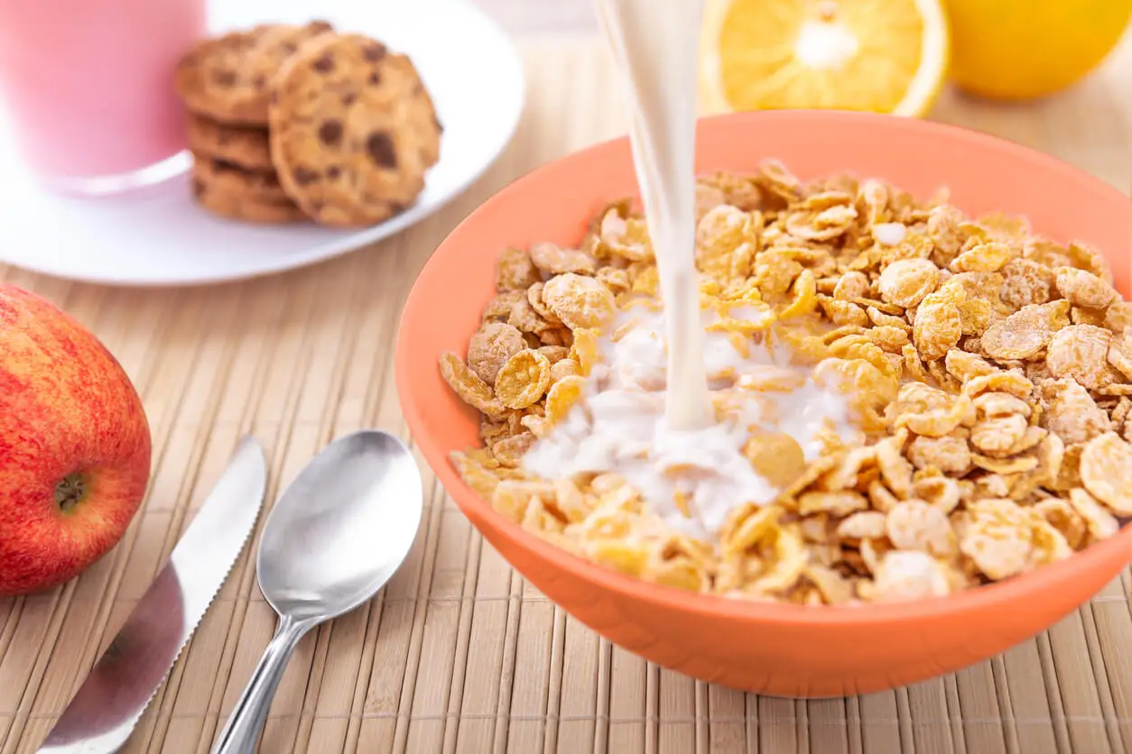 Bol de cereales de desayuno.