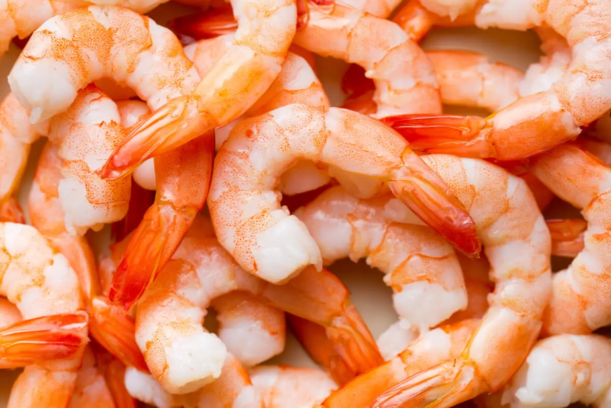 Camarones en un plato.