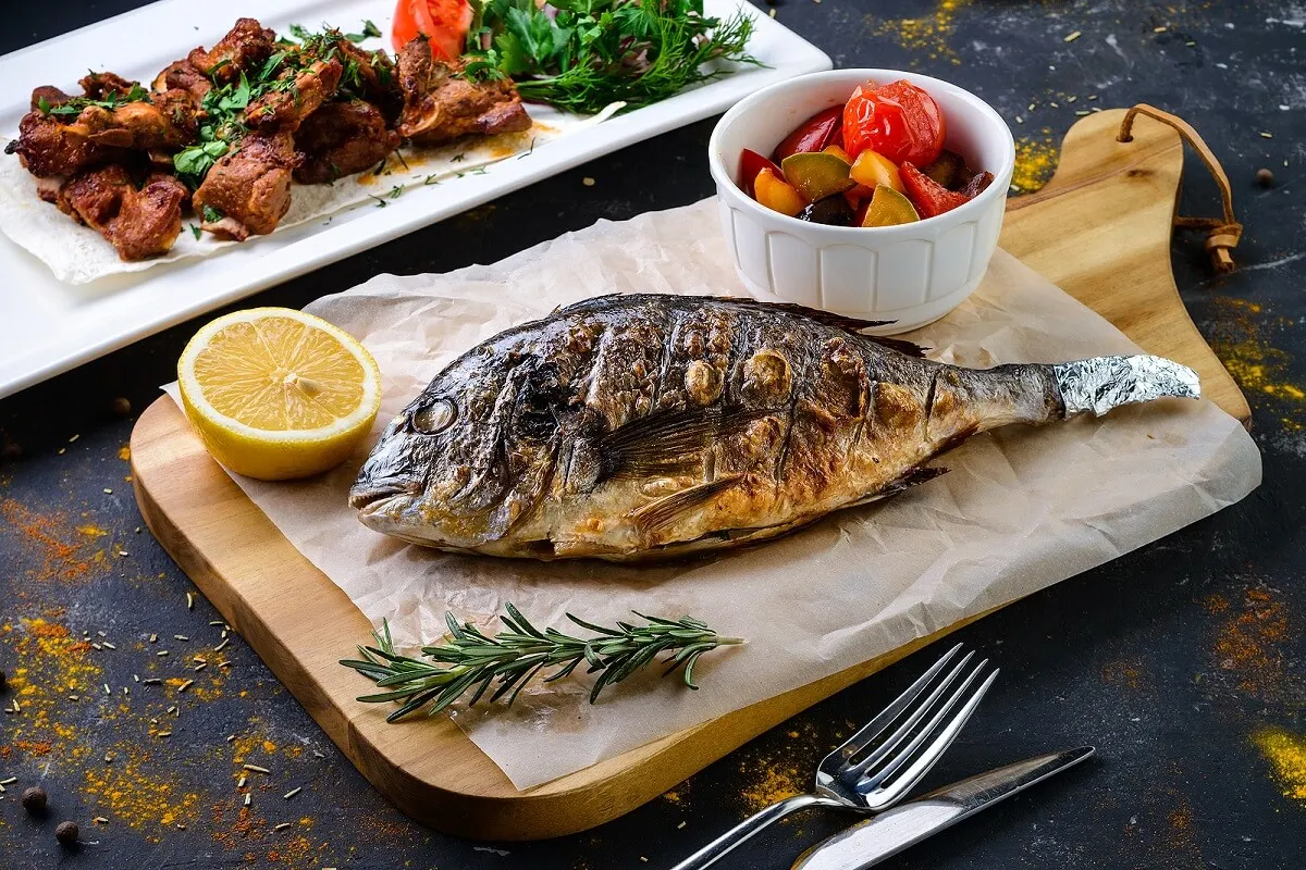 dorada al horno con boniato