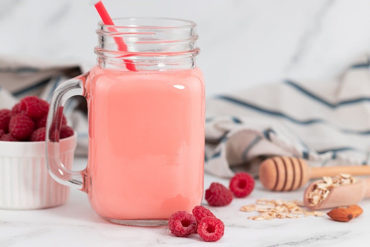 Receta de batido de frambuesa y avena