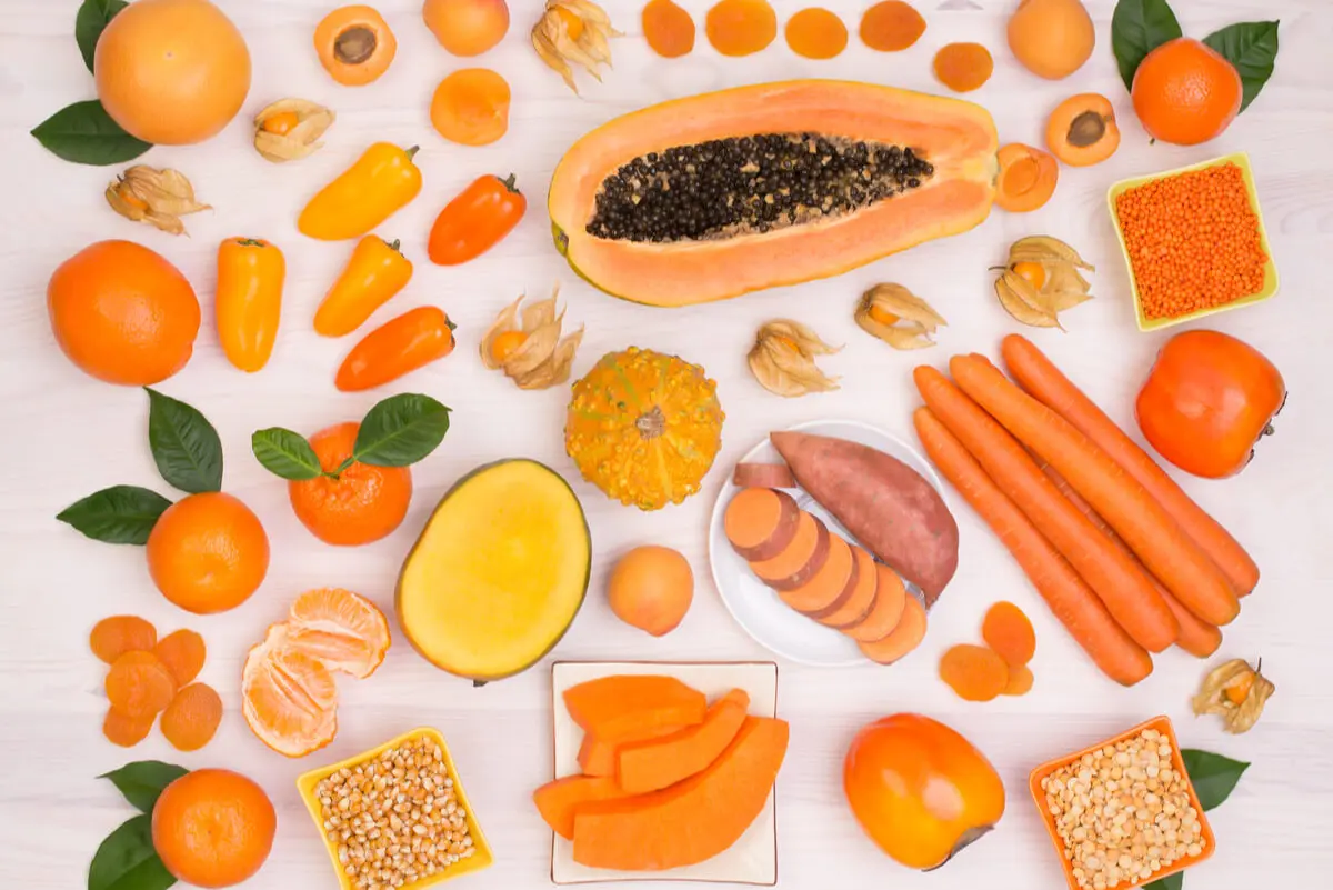 Betacarotenos en los alimentos.