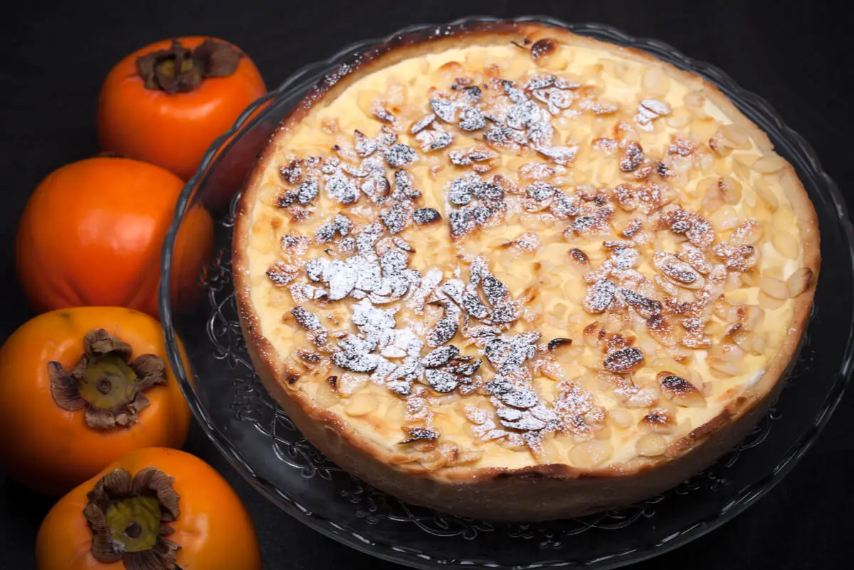 Receta de flan de caqui y chocolate