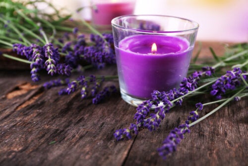 Cómo hacer un portavelas decorativo con flores de lavanda