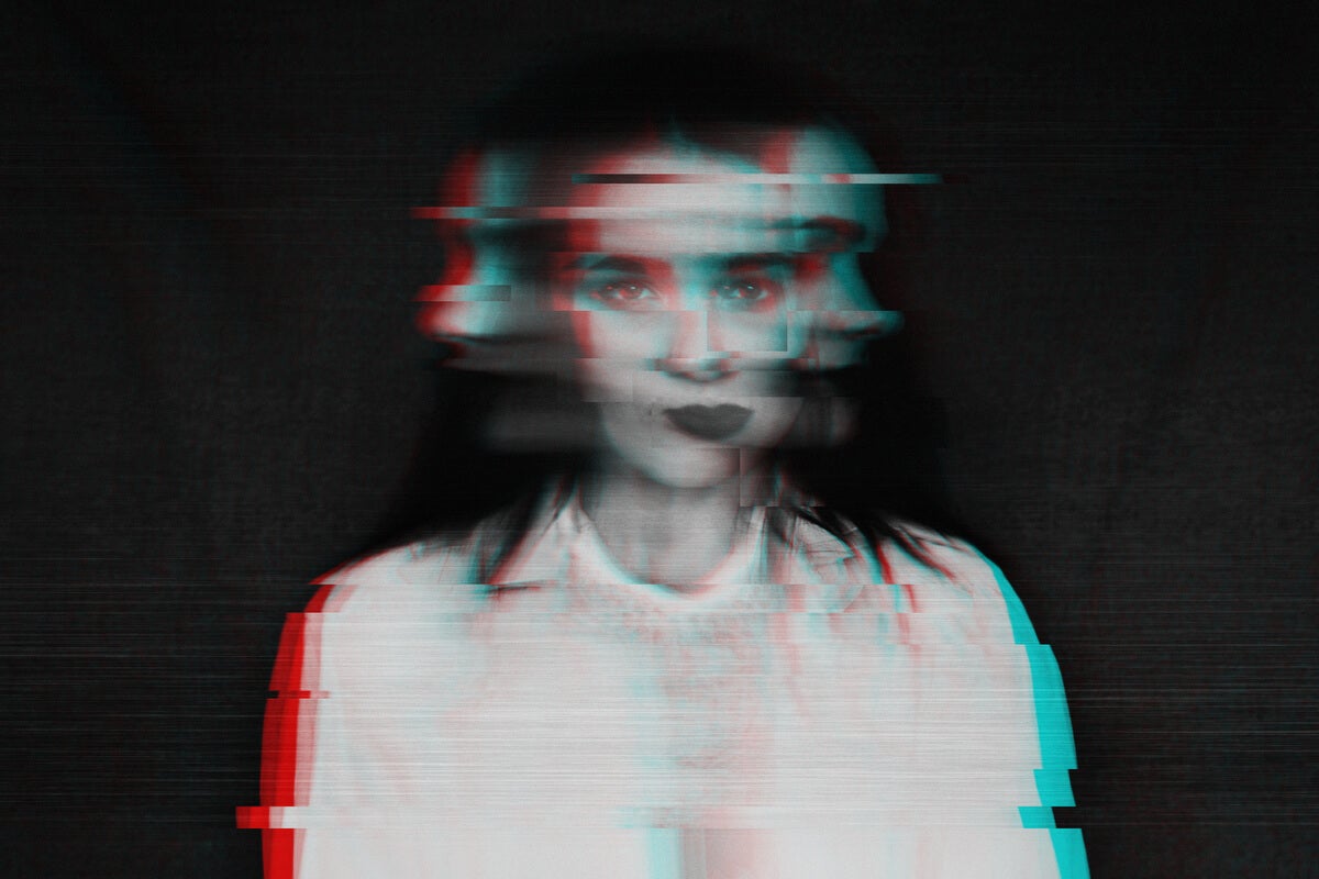 Ganzfeld-Effekt - verschwommenes Bild einer Frau
