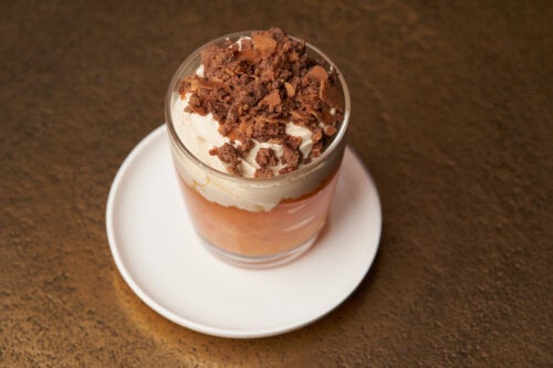 Receta de natillas con caqui y chocolate