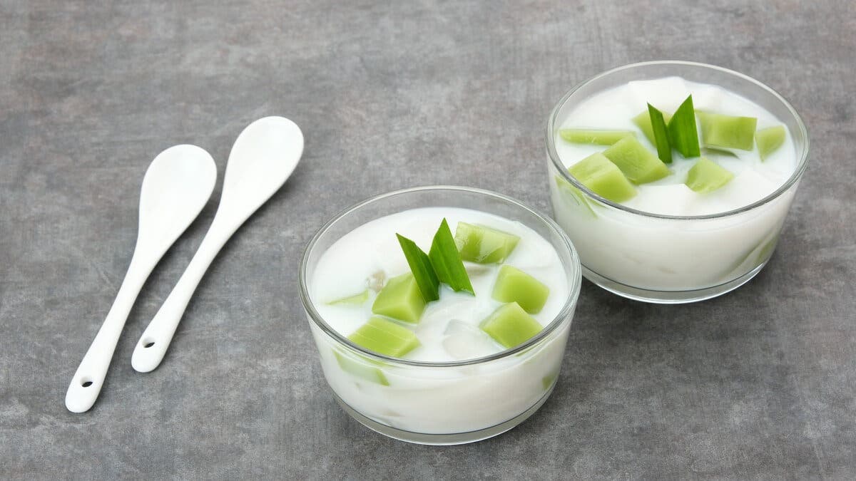 Melón con yogur y pepino.