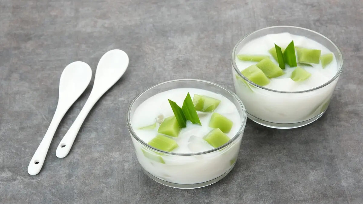 Melón con yogur y pepino.