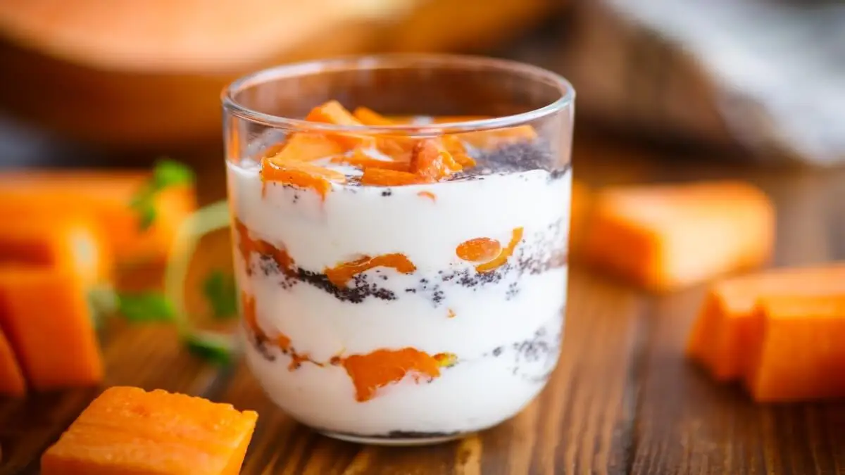 Pudin de chía con papaya.