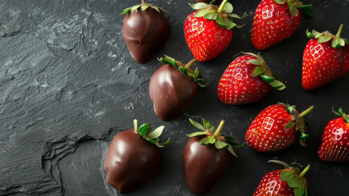 Fresas bañadas en chocolate.