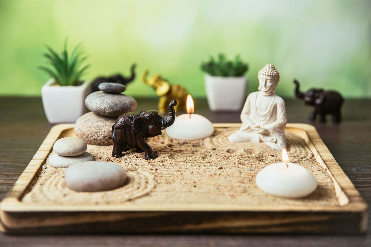 Jardín zen pequeño.