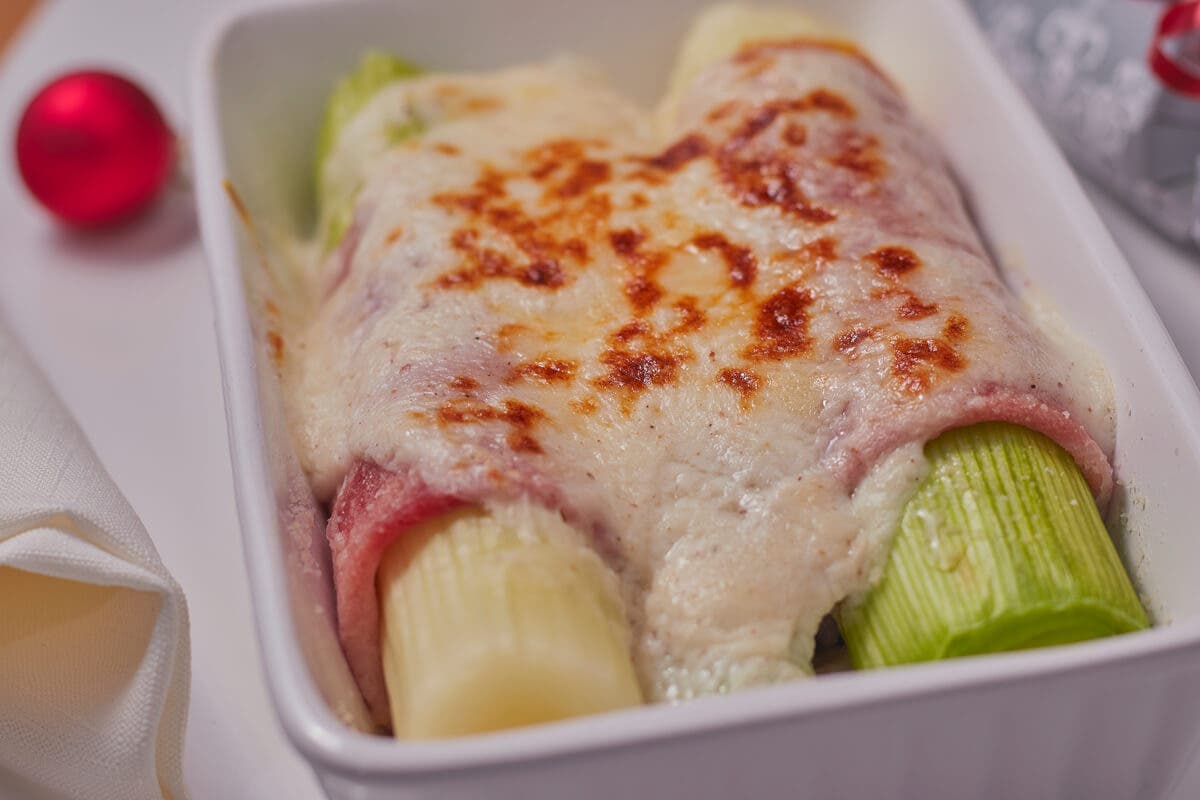 Puerros gratinados.