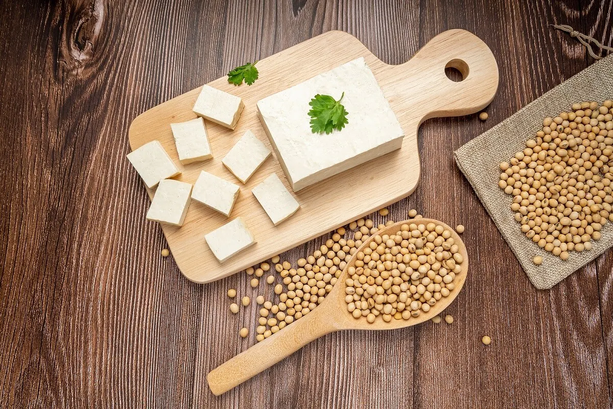 Queso de soja llamado tofu.