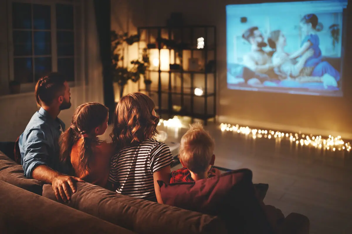 Película en la casa.